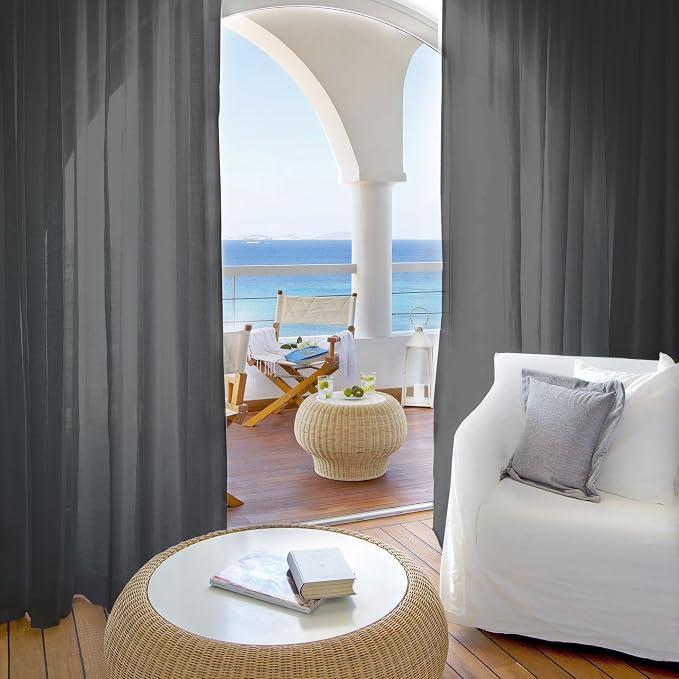 Outdoor Sheer Curtains for Patio Waterproof, 2 Panels Rod Pocket Indoor/Outdoor - Image 7