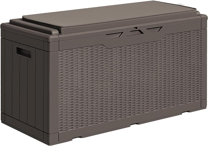 Greesum 100 Gallon Resin Deck Box Outdoor Storage by BuynowfromGreesum