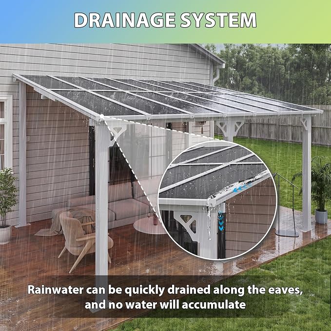 Aoxun 14’x10’ Gazebo with Aluminum Frame & Polycarbonate Panel, Outdoor Patio - Image 6