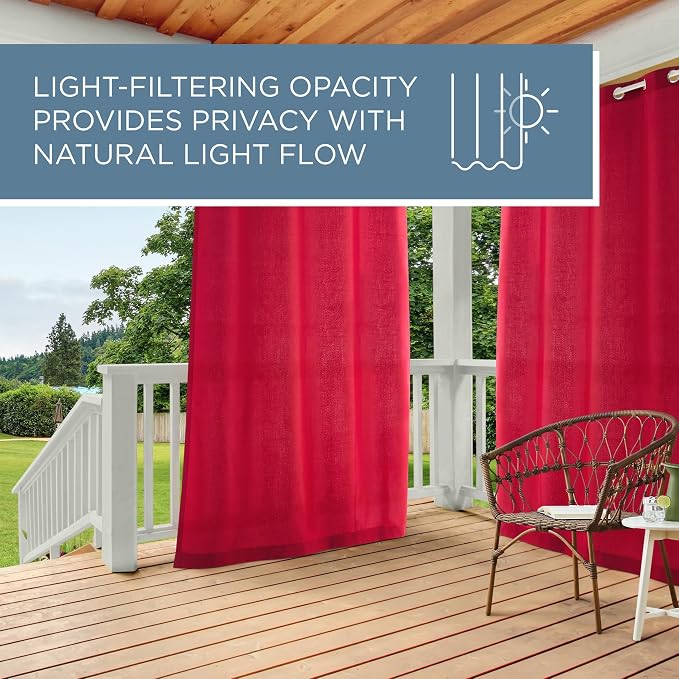 TOWN & COUNTRY BASICS Cabana Solid Heavyweight Indoor Outdoor Curtains - Image 2