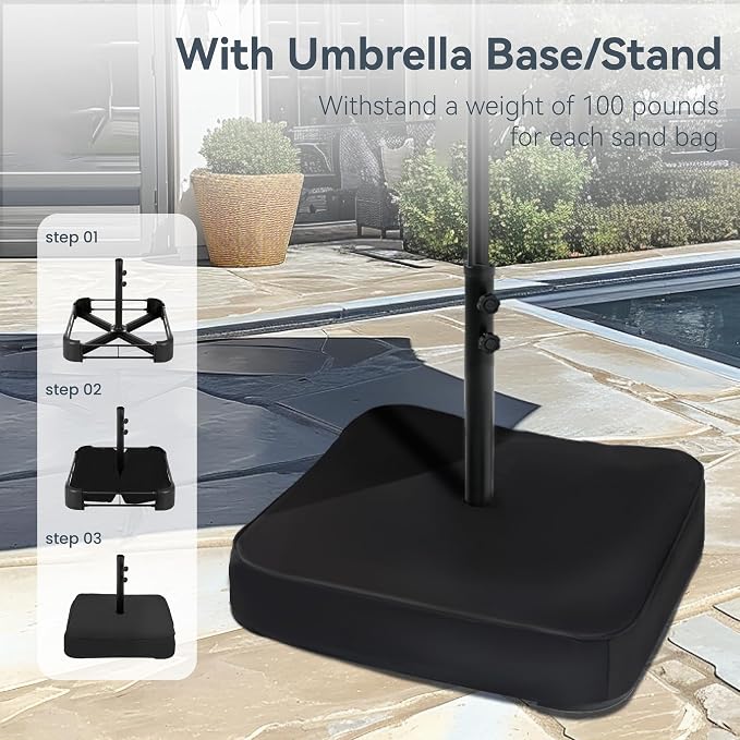 PHI VILLA 15ft Large Outdoor Patio Umbrella - Image 3