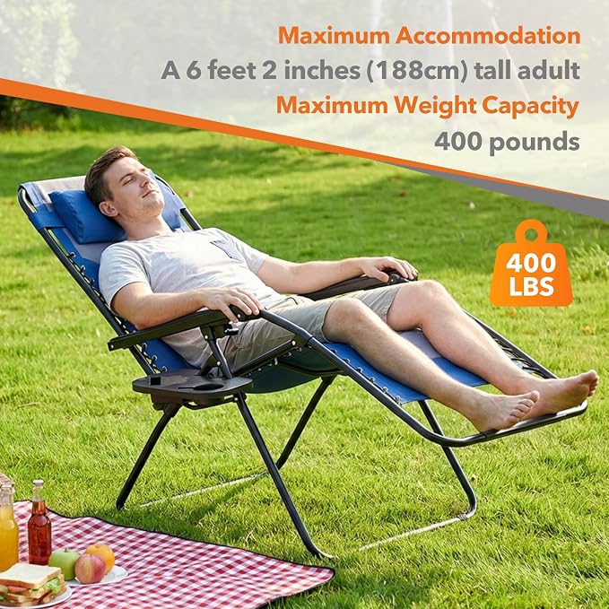 Sweetcrispy Zero Gravity Chairs, Foldable Patio Reclining Chairs - Image 3