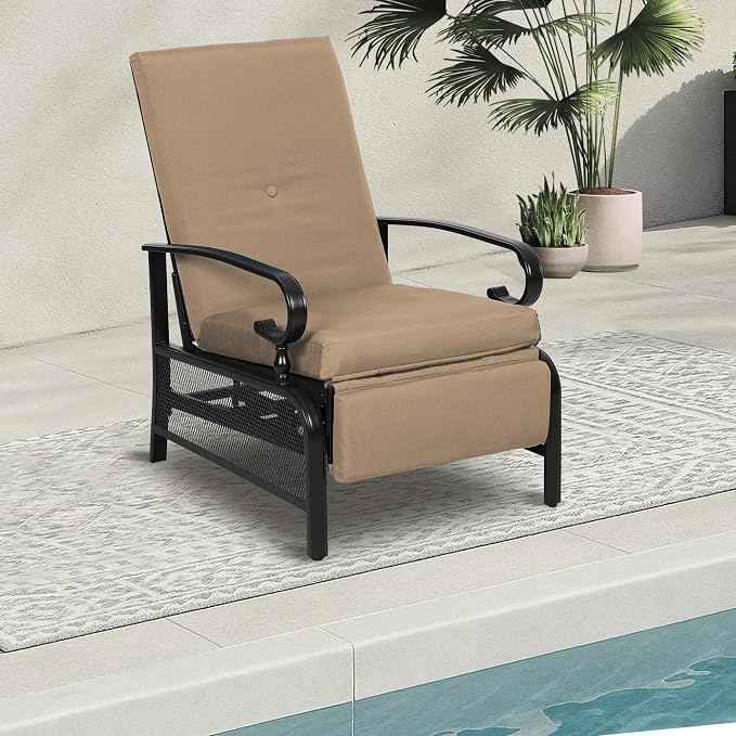 Incbruce Outdoor Lounge Chair Patio Furniture Adjustable Recliner - Image 9