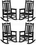 Oversized Outdoor Rocking Chairs Set of 4, 380lbs Heavy-Duty Large Patio Rocker by CIOKEA
