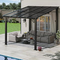 10x8 FT Lean to Gazebo Pergola, Outdoor Wall Mounted Gazebos by Breezestival