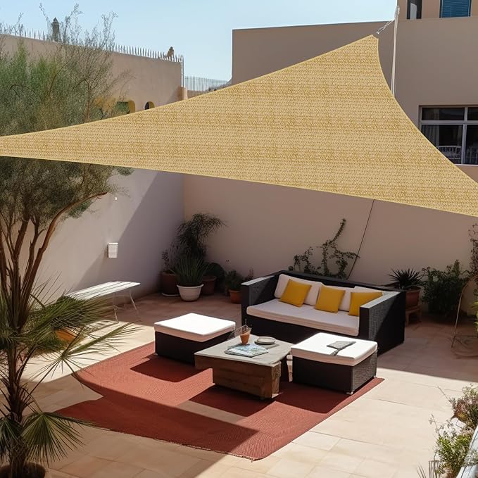 Shade&Beyond Custom Sun Shade Sail 8'x10'x12.8' Triangle Sun Sail Shades Patio by ShadeBeyond