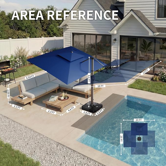10 X 13 FT Cantilever Patio Umbrella Outdoor - Image 4