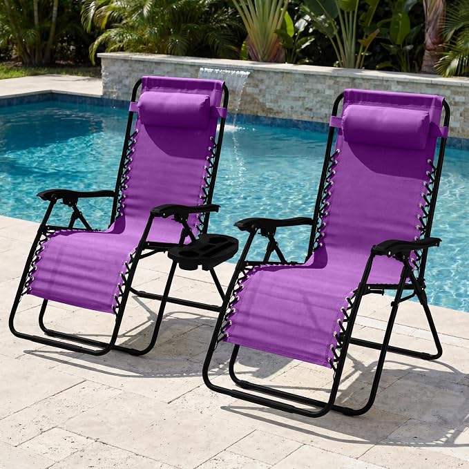 Best Choice Products Set of 2 Extra Wide Adjustable Steel Mesh Zero Gravity - Image 2