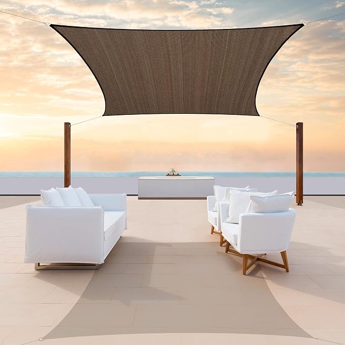 Colourtree CTAPR1220 Custom Size 21' x 22' Brown Sun Shade Sail Canopy UV Block by ColourTree