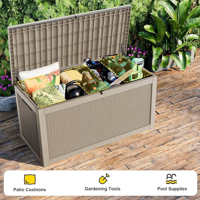 320 Gallon Resin Deck Box, Waterproof UV Resistant - Image 6