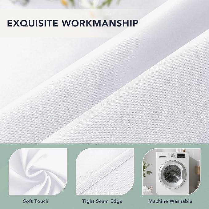 White Outdoor Curtains for Patio Waterproof, 8 Drape Panels | Privacy & - Image 5