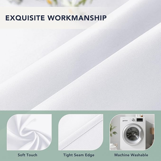 White Outdoor Curtains for Patio Waterproof, 8 Drape Panels | Privacy & - Image 5
