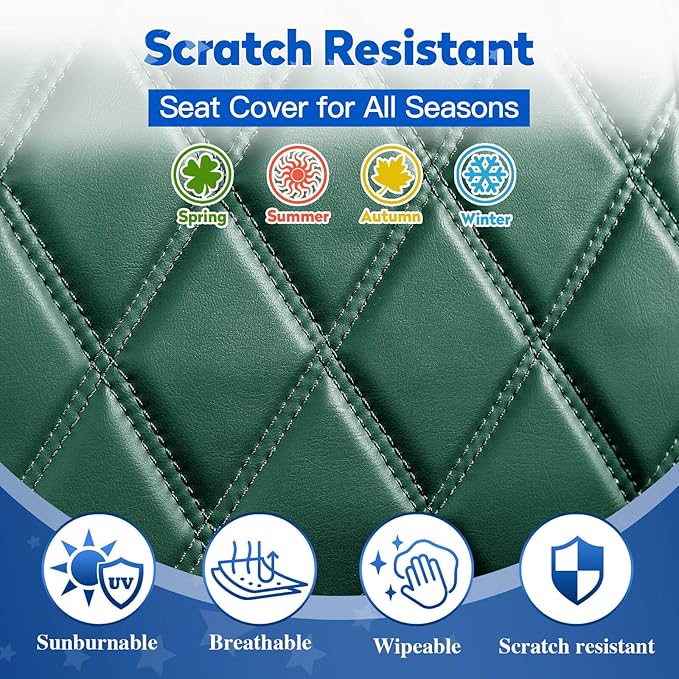 NOKINS Golf Cart Diamond Seat Covers Kit, Fit for Club Car Precedent OEM Standard Front Seat Cushion, Golf Cart Vinyl Seat Cover, No Nails Required