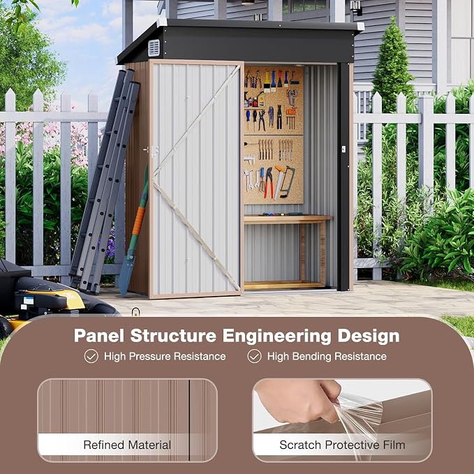 Aoxun 4.9x2.9 FT Outdoor Storage Shed - Image 5