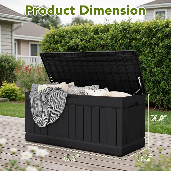 Devoko 78 Gallon Deck Box, Waterproof Resin Outdoor Storage Box | Outdoor - Image 4