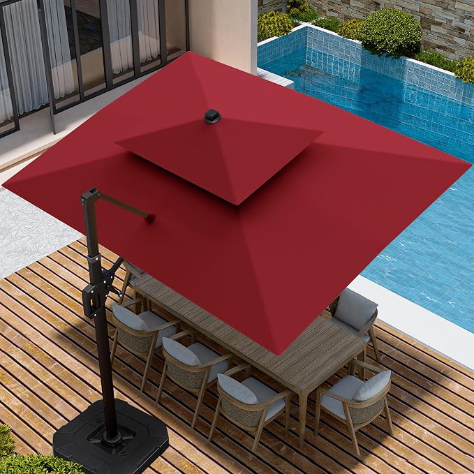 9' X 12' Cantilever Patio Outdoor Umbrella - Image 4
