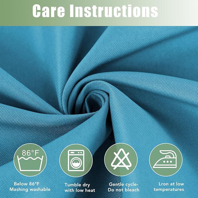 HolidayIdeas Outdoor Curtains for Patio Waterproof 6 Pcs 54x95 Inch Teal | - Image 6