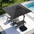 10x10FT Cantilever Outdoor Patio Umbrellas，Double Top Large Square Umbrella by ZLACUIU