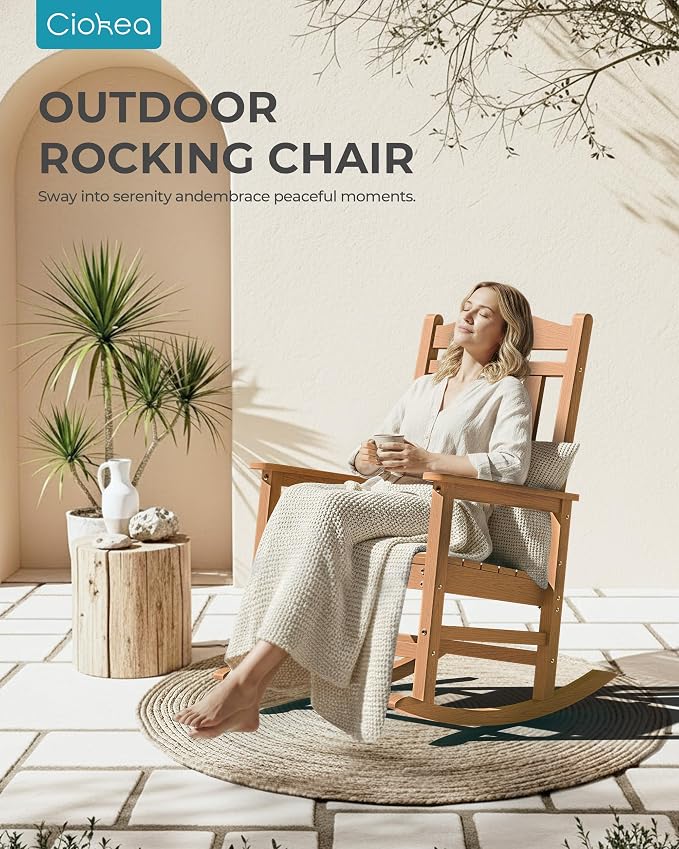 Oversized Outdoor Rocking Chairs Set of 4, 380lbs Heavy-Duty Large Patio Rocker - Image 8