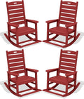 SERWALL Outdoor Rocking Chair Set of 4, Oversized HDPE Rocker, All Weather by SERWALL