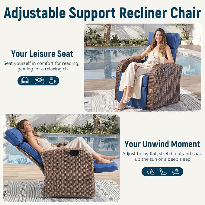 Luxury Patio Swivel Recliner Chair - Image 3