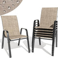 Patio Dining Chairs Set of 6, Outdoor Stackable Dining Chairs by TQKVIPI