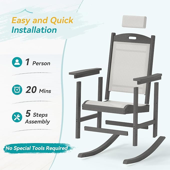 Outdoor Rocking Chair Set of 2 - Image 8