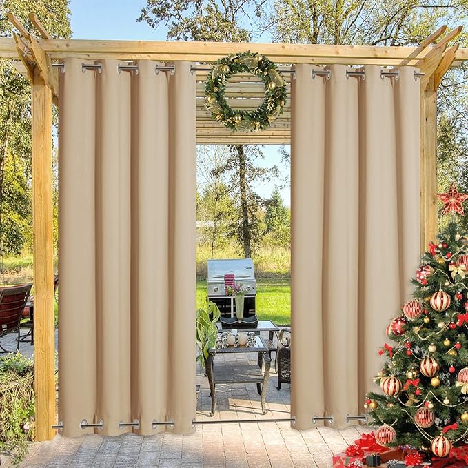 NICETOWN Outdoor Curtain for Patio Waterproof, Sunlight Block Rustproof Grommet - Image 8