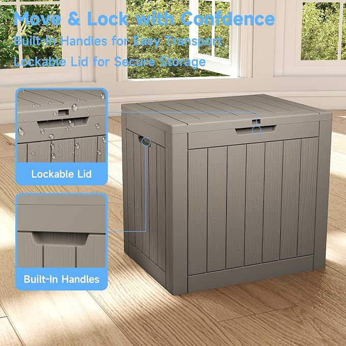 33 Gallon Indoor Outdoor Storage Box Waterproof Deck Box | Resin storage bin - Image 7