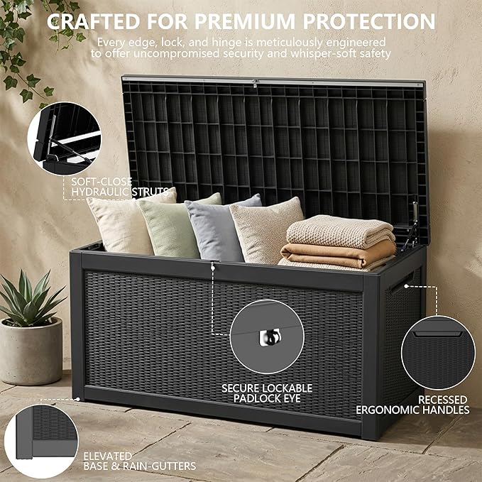 Outdoor Storage Box, 320 Gallon Waterproof Deck Box, Dual Gas-Spring Ultimate - Image 3