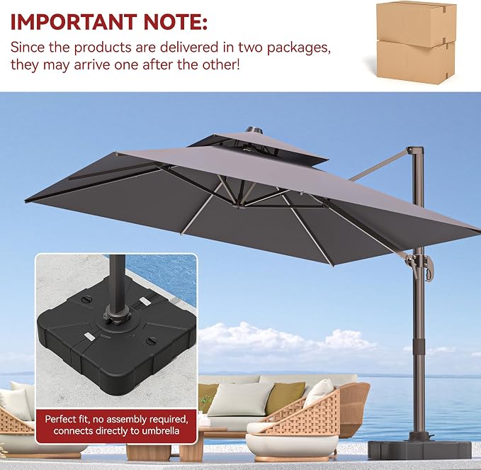 9' X 12' Cantilever Outdoor Patio Umbrellas - Image 2