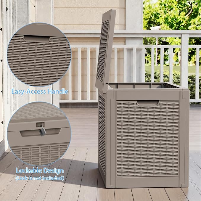 37 Gal Waterproof Outdoor Storage Box UV Resistant Deck Box | Storage bench - Image 3
