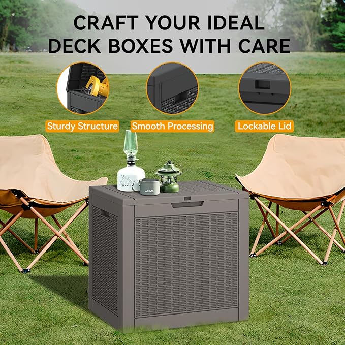 29 Gallon Outdoor Storage Box, Resin Deck Boxes Indoor and outdoor, Waterproof - Image 4