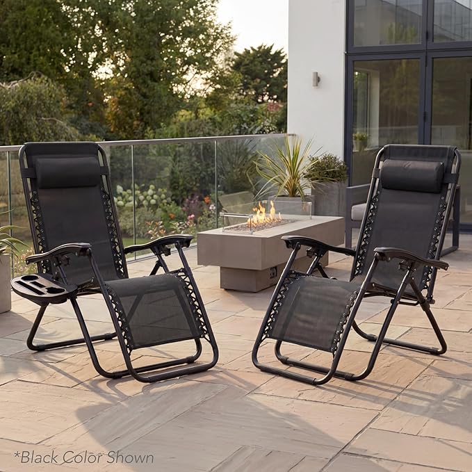 Best Choice Products Set of 2 Adjustable Steel Mesh Zero Gravity Lounge Chair - Image 9