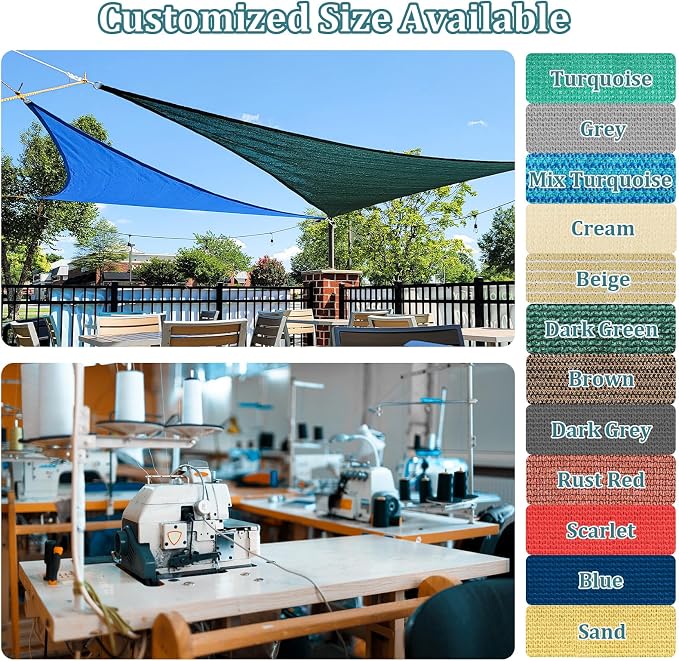 Shade&Beyond Custom Sun Shade Sail 19'x19'x19'TriangleSun Sail Shades Patio UV - Image 2