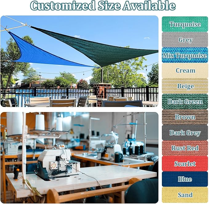 Shade&Beyond Custom Sun Shade Sail 7'x13'RectangleSun Sail Shades Patio UV - Image 2