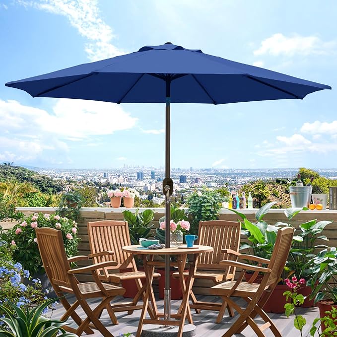 9' Outdoor Patio Umbrella, Outdoor Table Umbrella, Yard Umbrella, Market - Image 5