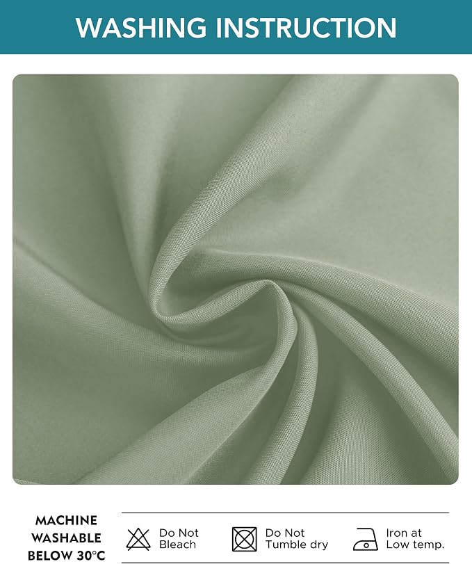 Windproof Outdoor Curtains for Patio Waterproof 4 Pcs 54x95 In Sage Green | - Image 7
