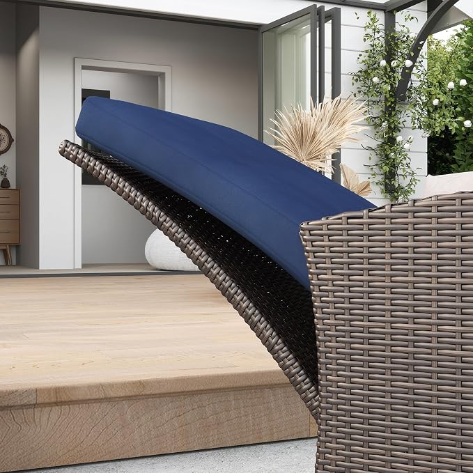 Outsunny Outdoor Wicker Swivel Recliner Chair, - Image 9