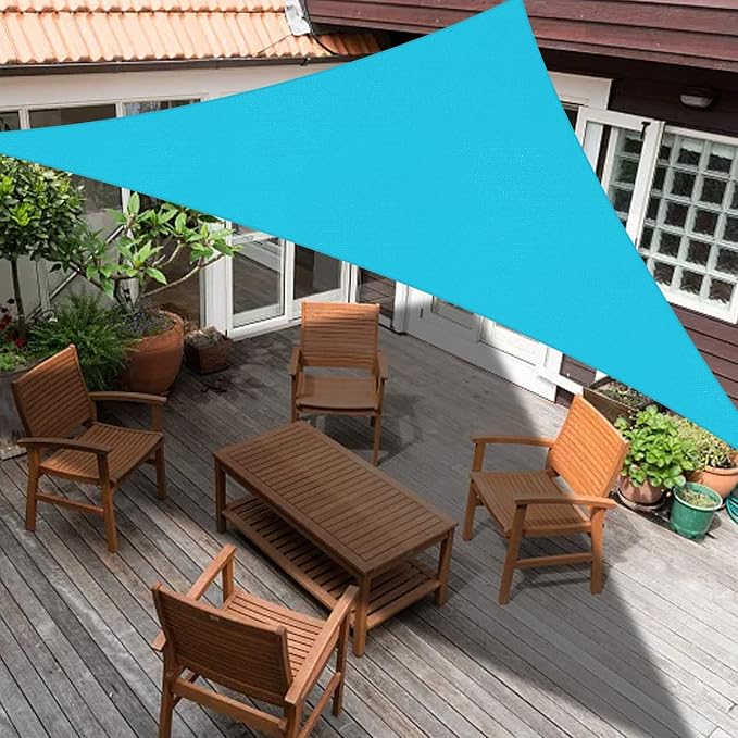 Sun Shade Sail 10'x18'x20.6' Turquoise Blue Triangle Custom Size | 95% UV Block - Image 6