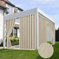 Linen Outdoor Curtains for Patio Waterproof 4 Pcs 110x95 In Cream | Light by HolidayIdeas