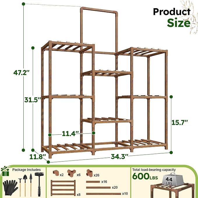 EnHomee 47.2" Outdoor Plant Stand - Image 8