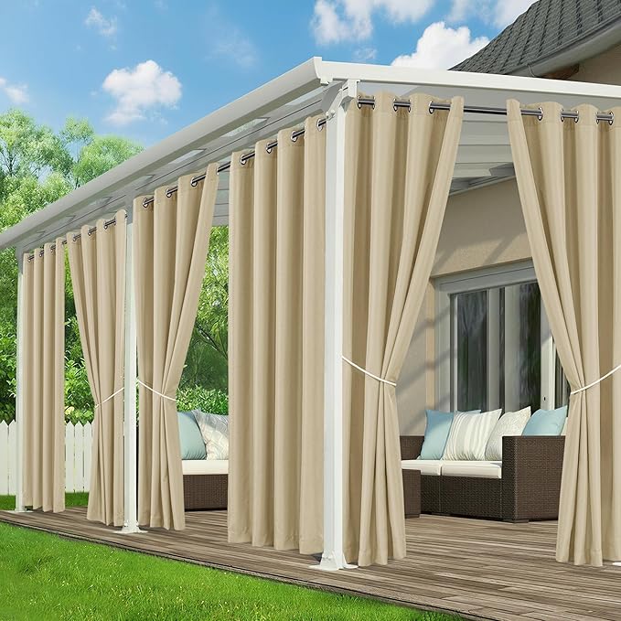 Outdoor Curtains for Patio Waterproof, 6 Drape Panels, Sun Shades | Privacy & by RichSets
