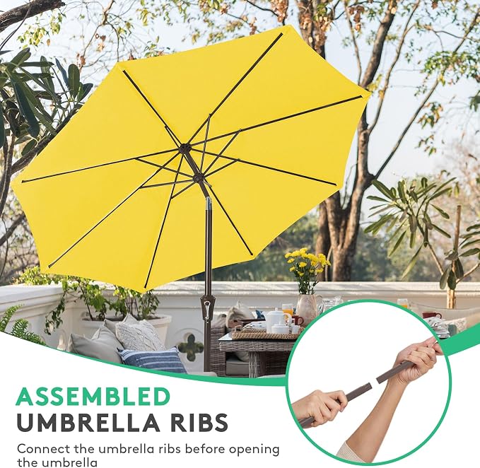 JEAREY 10 ft Outdoor Patio Umbrella w/Tilt and Crank - Image 4
