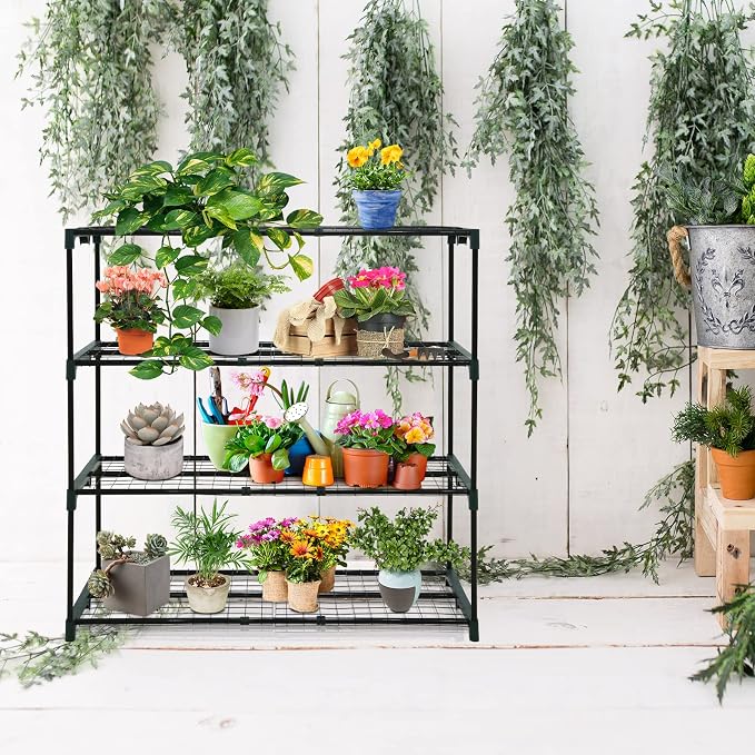 EAGLE PEAK Greenhouse Shelving Staging Double 4 Tier, Outdoor/Indoor Plant - Image 2