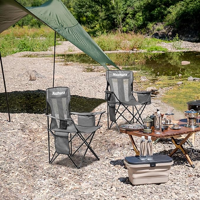 Nazhura 4 Pack Outdoor Camping Chairs Folding/Foldable/Portable - Image 6