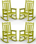 Oversized Outdoor Rocking Chairs Set of 4, 380lbs Heavy-Duty Large Patio Rocker by CIOKEA
