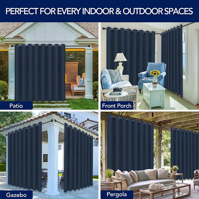 PureFit Outdoor Curtains for Patio Waterproof Weatherproof Outside Curtains | - Image 5