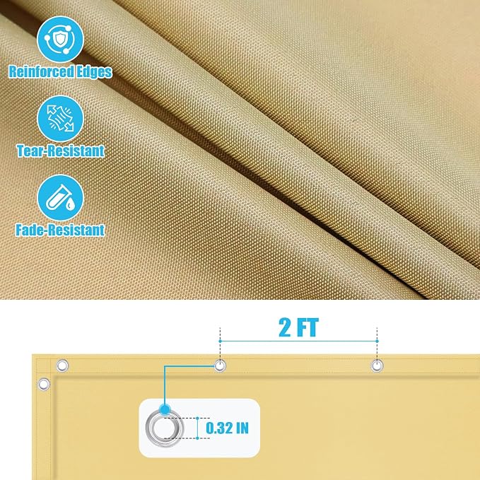 Amagenix Custom Size Waterproof Shade Cloth, 95% UV Block Tarp Cover - Image 4