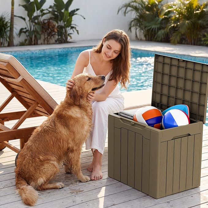 Devoko 29 Gallon Deck Box, Waterproof Resin Outdoor Storage Box | Lockable and - Image 5